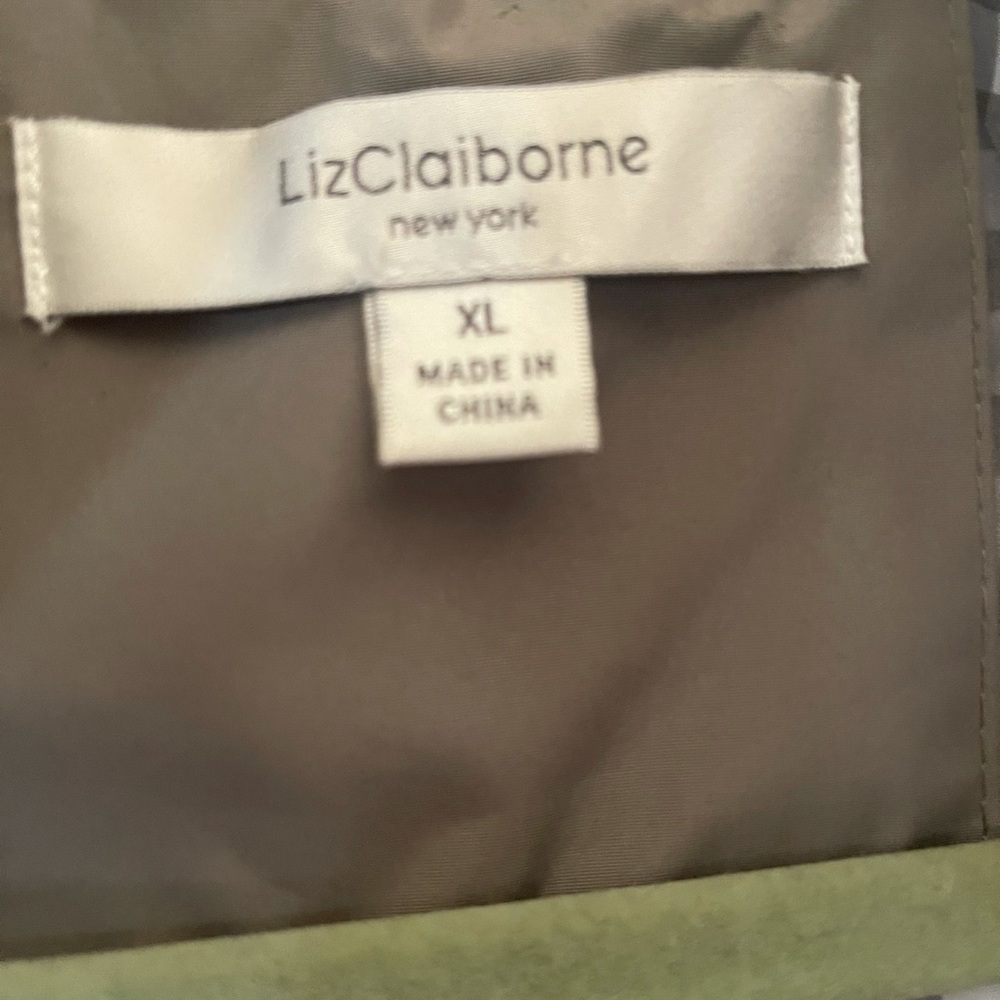 Jacket/Raincoat Light army green with check hood - Picture 2 of 5